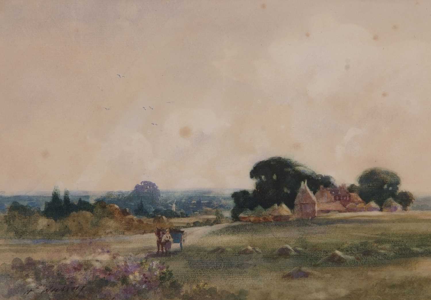 Henry Frank Waring (fl.1900-1928), a rural landscape with horse and cart, watercolour, signed, - Image 3 of 4