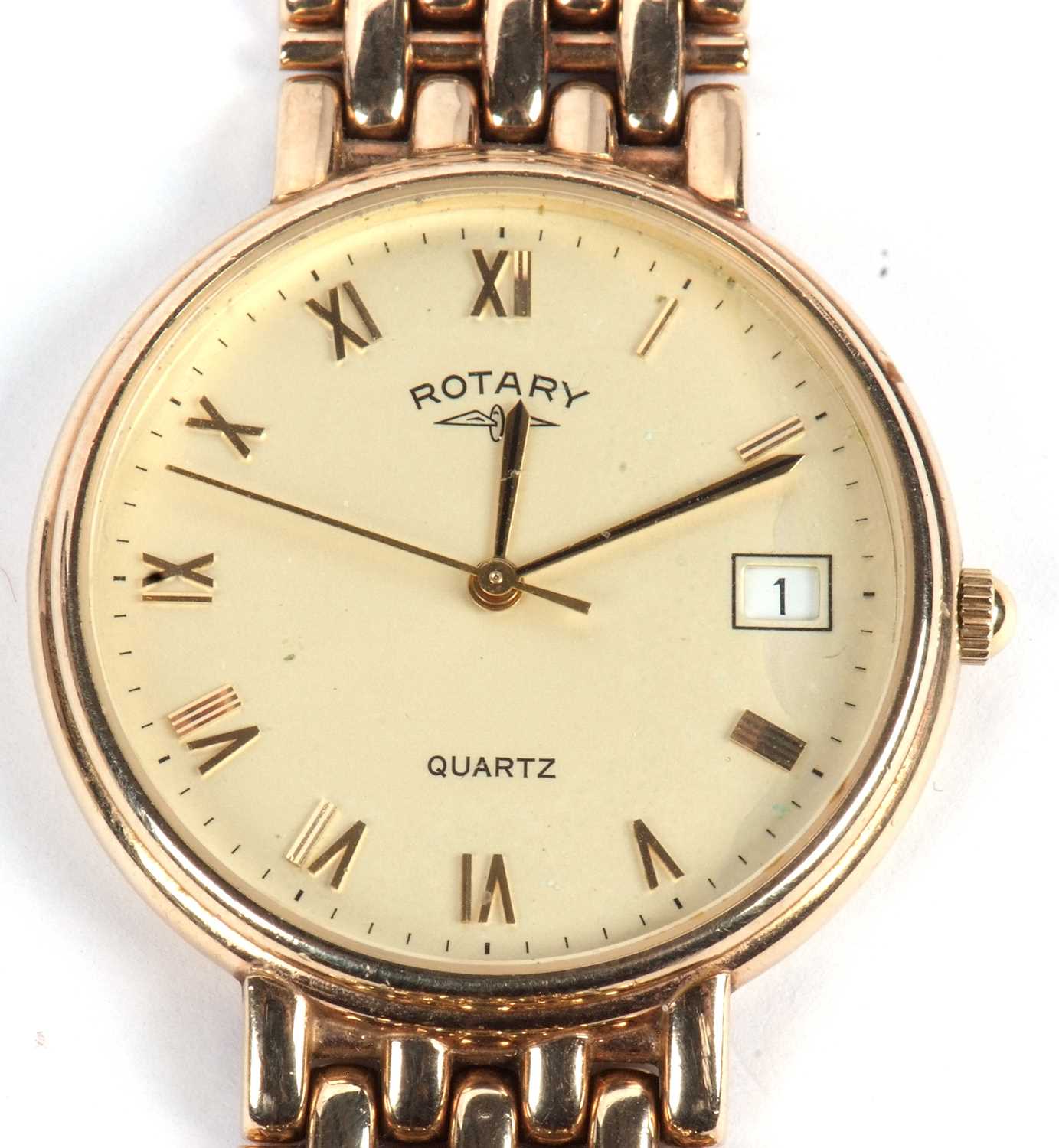A 9ct gold quartz Rotary gents wristwatch, hallmarks for 9ct gold can be found on the bracelet - Image 12 of 13