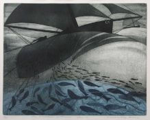 Elizabeth Morris RA (British, contemporary), 'The Multitude of Fishes John 21', etching with