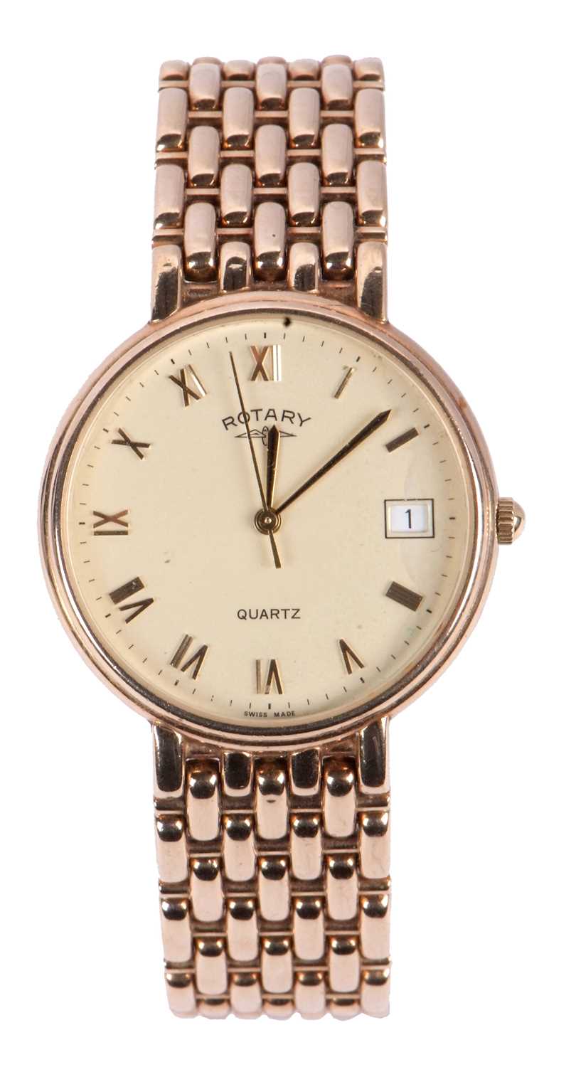 A 9ct gold quartz Rotary gents wristwatch, hallmarks for 9ct gold can be found on the bracelet - Image 2 of 13