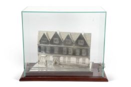 A sterling silver Samson & Hercules model building (Norwich), a commissioned hollow scale model of