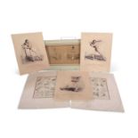 A group of cricketing prints published by H M Bateman 1920, further print of Thomas Box and James