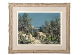 Lucien Potronat (French,1889-1974), "Provence", oil on canvas, signed,17.5x23.5ins, framed