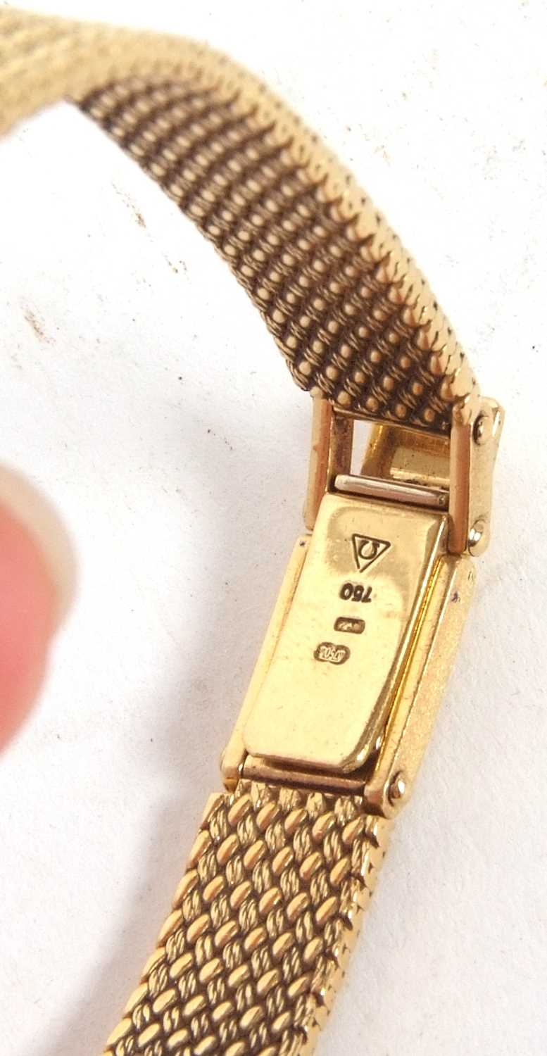 An 18ct gold ladies Omega wristwatch, the watch is stamped 18k and 750 on the clasp and on the - Image 4 of 8