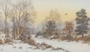 Colin W. Burns (British,b.1944), "Sandringham Woods", watercolour, signed in pencil, 12x7ins, framed
