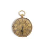 An 18ct gold pocket watch hallmarks can be found inside the case back for 18ct, the key wound