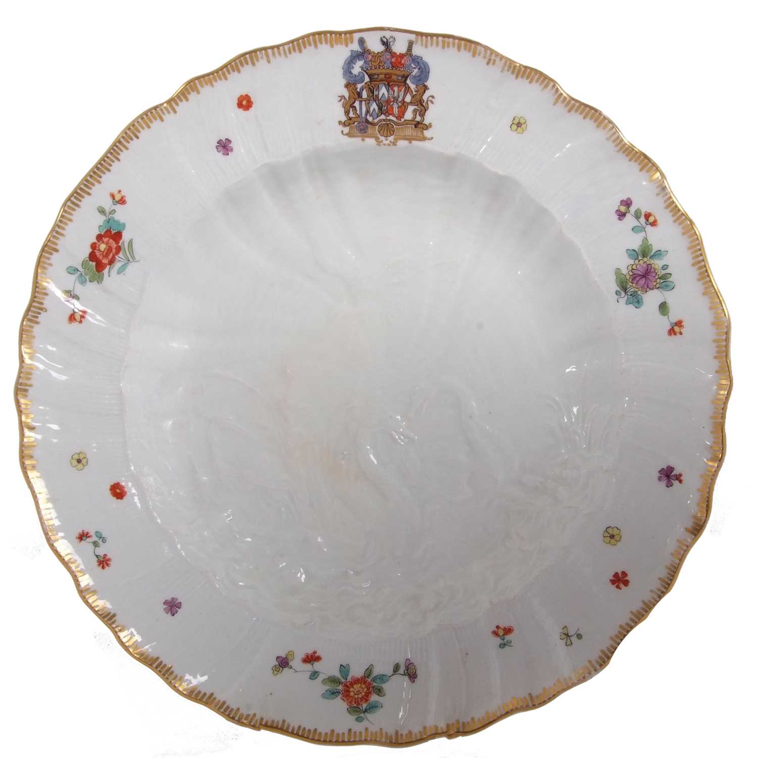 An important rare documentary Meissen plate from the swan service modelled by Kandler c.1740 the - Image 2 of 10