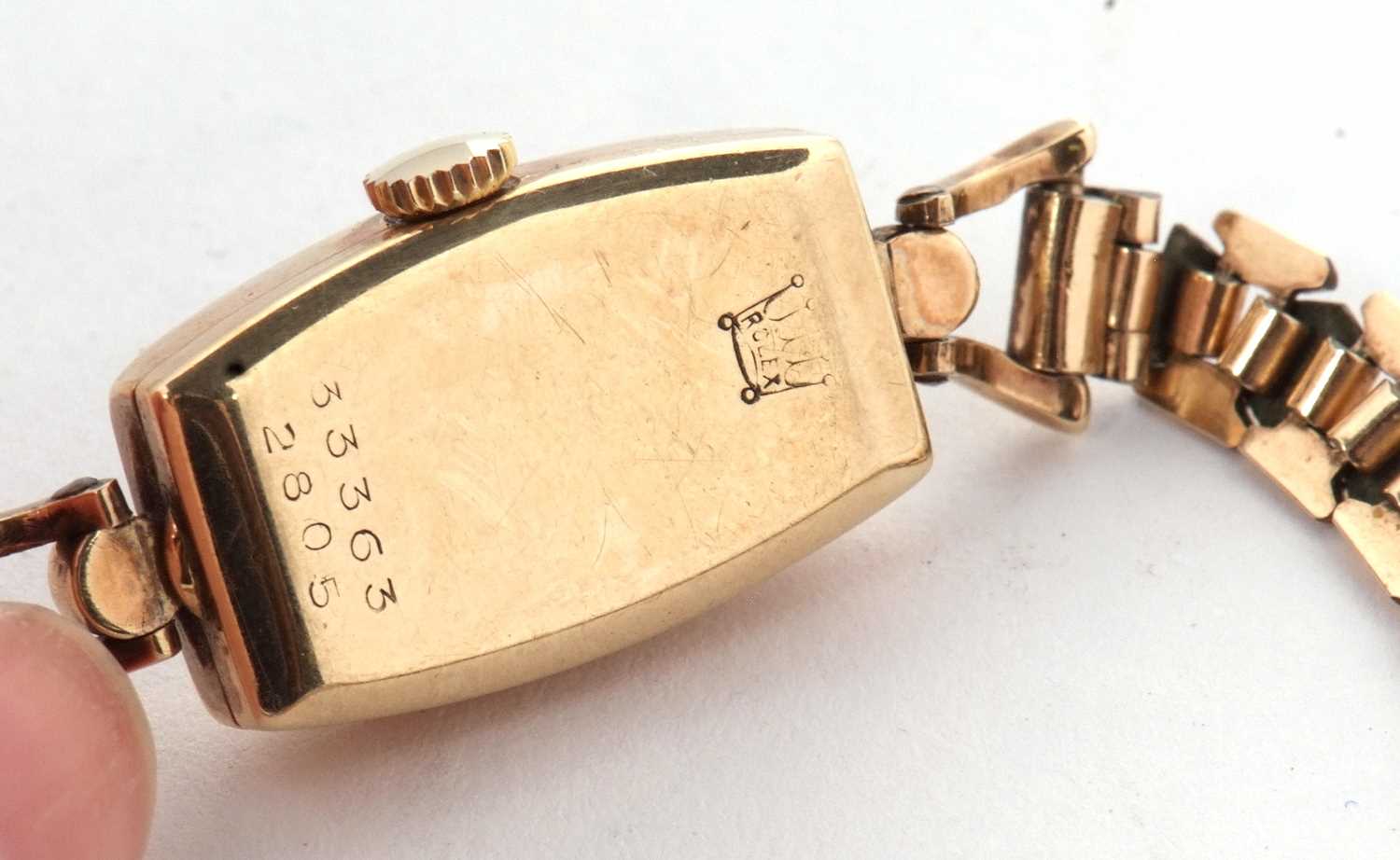 A 9ct gold case ladies Rolex wristwatch, the watch has a crown wound 15 jewel movement, the movement - Image 5 of 15