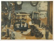 Richard Bawden (British, b.1936), 'Clutter', etching with aquatint, dated 1976, numbered 16/100,