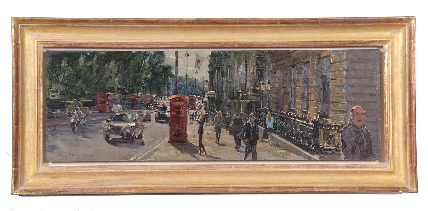 Peter Brown NEAC ROI (British, b.1967) London scene " Towards Hyde Park from Piccadilly", oil on - Image 2 of 4