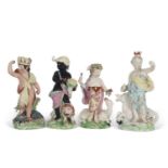 A set of Derby figures emblematic of the seasons, circa 1780, patch mark to base, 16cm high