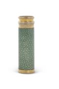 Late 19th Century scent bottle in the form of a telescope with a shagreen covered barrel and gilt
