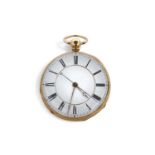 An 18ct gold open face pocket watch, hallmarked in the case back and the dust cover, the dust