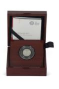 The Britannia 2017 platinum proof quarter oz coin with certificate, limited edition 227/850 in