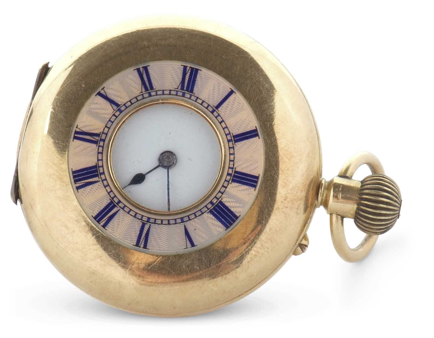 An 18ct gold half Hunter pocket watch stamped 18 inside of the case back and the front of the - Image 2 of 7