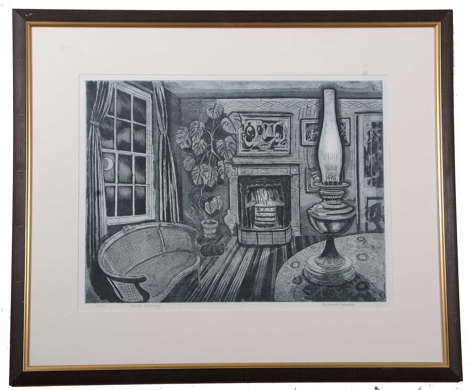 Richard Bawden (British, b.1936), 'Winter Evening', etching with aquatint, numbered 35/85 in pencil, - Image 3 of 3