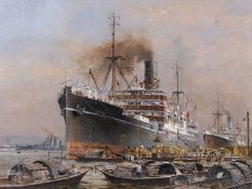 Colin Verity RSMA (British,1924-2011), The British Steam Mechant ship Kaying off the China coast,