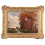 Sir John Alfred Arnesby Brown RA (British,1866-1955), Autumnal landscape, oil on board, signed,