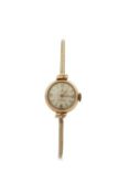 A 9ct gold Cyma ladies wristwatch with box, hallmarks can be found on the inside of the case back