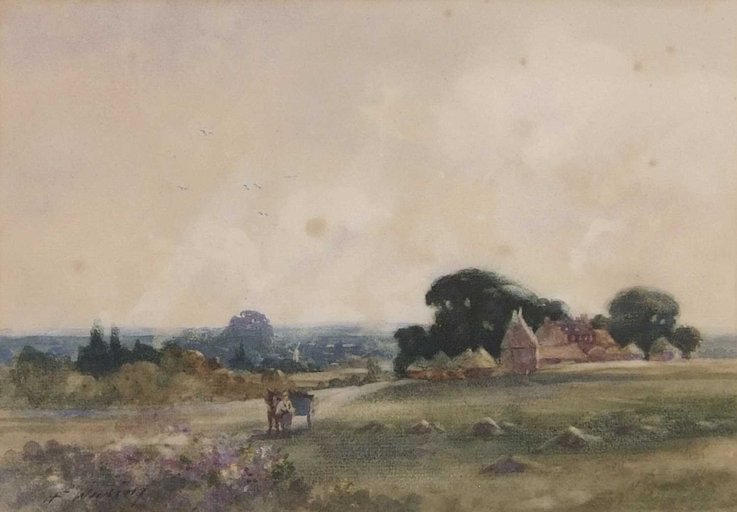 Henry Frank Waring (fl.1900-1928), a rural landscape with horse and cart, watercolour, signed, - Image 4 of 4