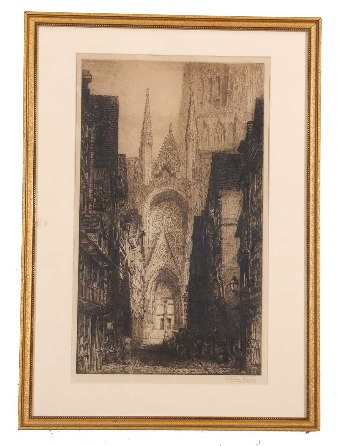 James Alphege Brewer (British,1881-1946), inscribed on verso: "Continental Cathedral Ediface -