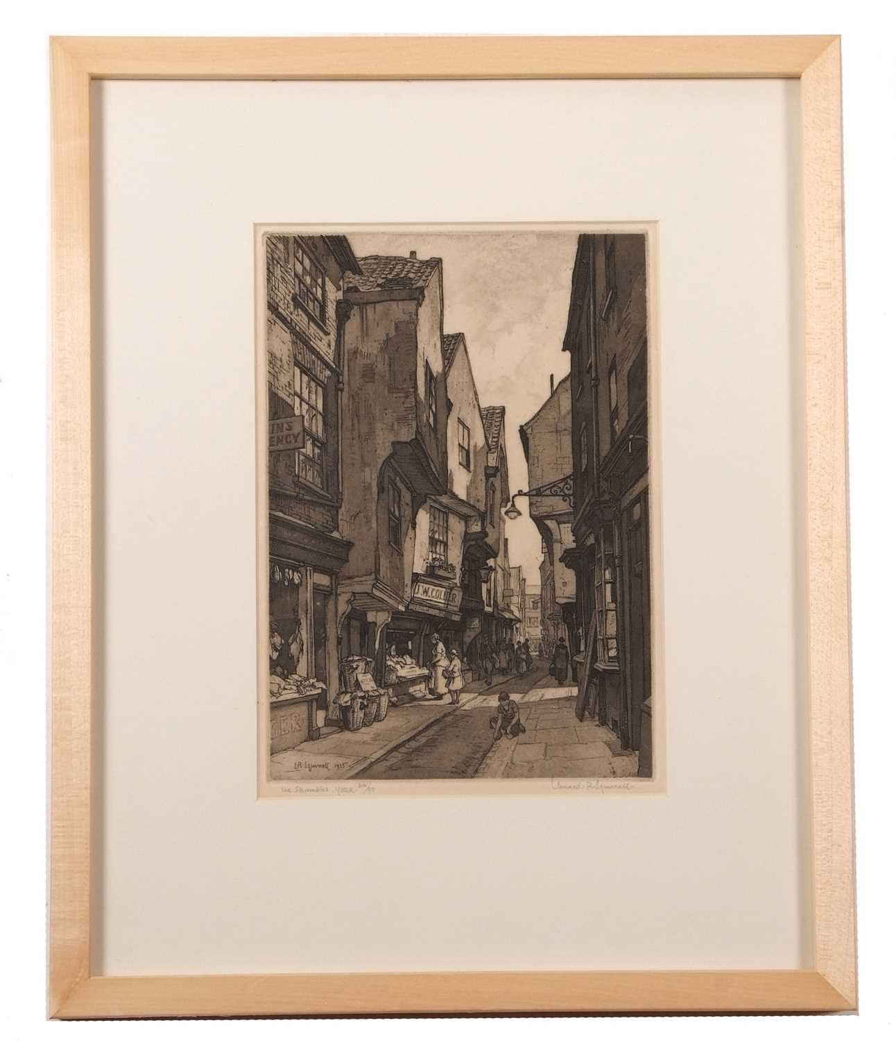 Leonard Russell Squirrell RWS RI RE (British,1893-1979), 'The Shambles, York', etching, numbered - Image 2 of 3