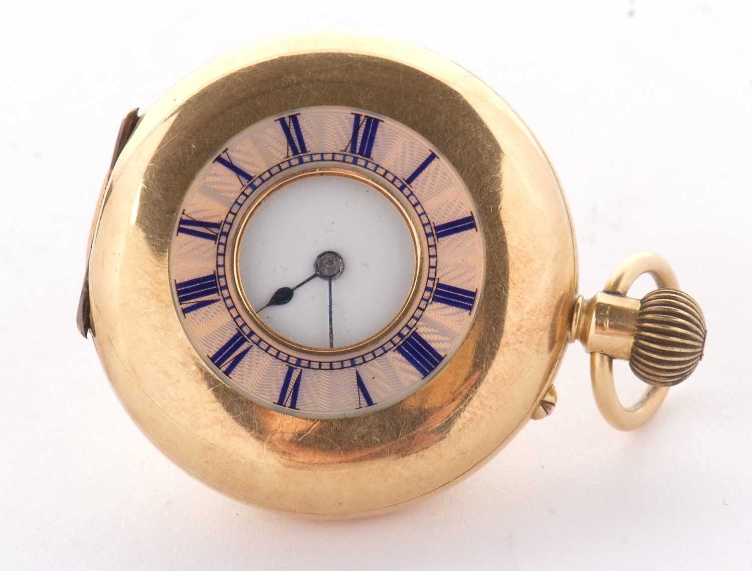 An 18ct gold half Hunter pocket watch stamped 18 inside of the case back and the front of the - Image 7 of 7