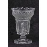 Large Waterford Crystal vase, late 19th/early 20th Century, hobnail cut, 20cm high