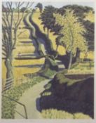Simon Palmer (British, b.1956), 'Drawing across the Ochne', screenprint, numbered 100 of 150, titled