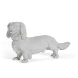 Meissen porcelain Blanc-de-Chine model of a long haired Dachshund