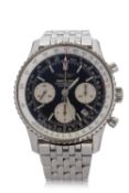 A Breitling Navitimer chronograph gents wristwatch, circa 2005, it has a stainless steel case and