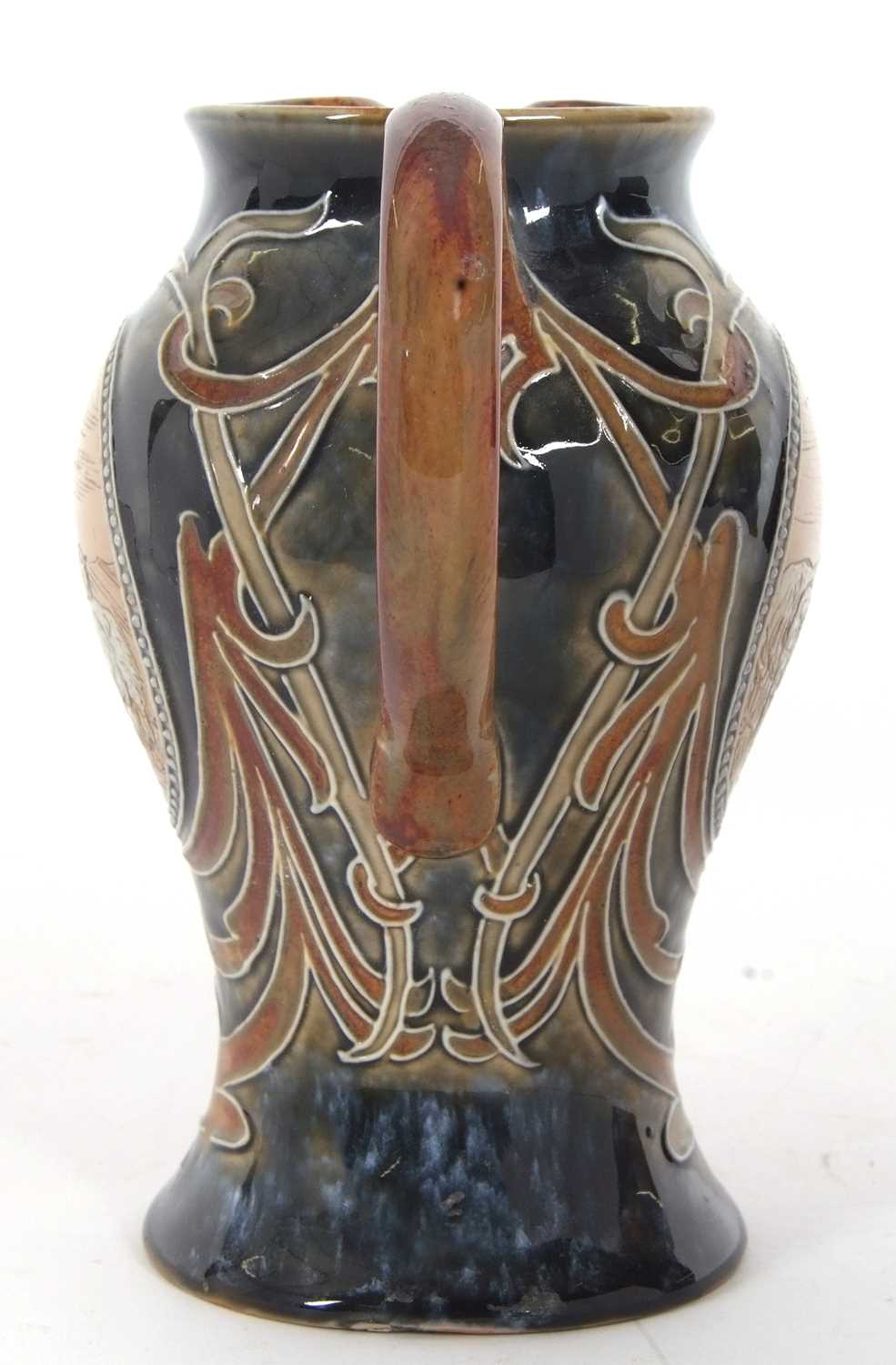Royal Doulton jug of baluster form with incised Art Nouveau decoration and oval panels of sheep by - Image 5 of 6