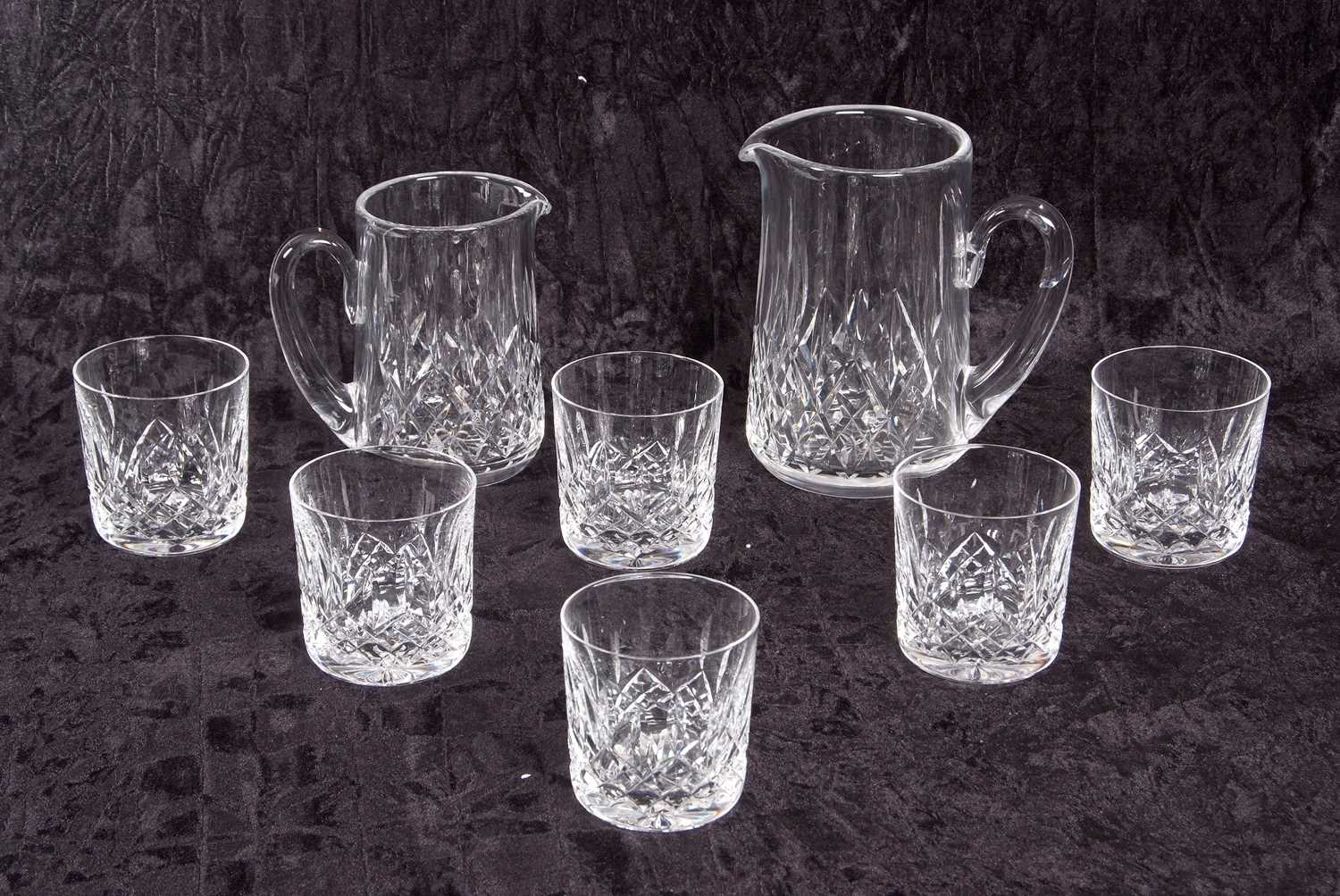 A collection of Waterford glass in the Lismore pattern comprising water jug and smaller jug and - Image 2 of 7