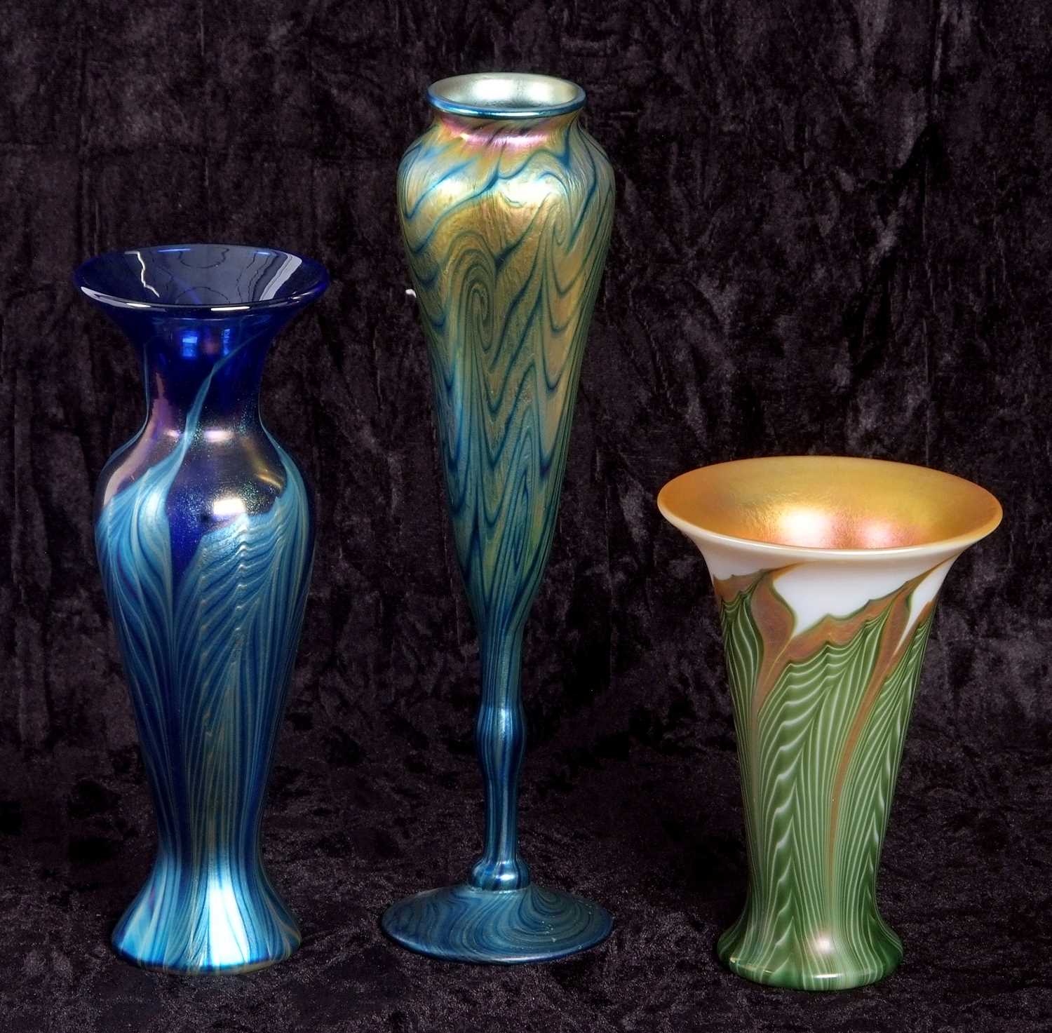 Three Lundberg art glass vases - Image 6 of 6