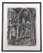Leslie Marr (British,1922-2021), Ely Cathedral, interior, 1993, signed lower left 'Marr 20/4/93',