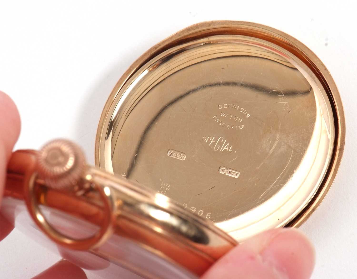 A B Bullen of Norwich 9ct gold open face pocket watch, hallmarked and stamped 375 in the case - Image 6 of 7