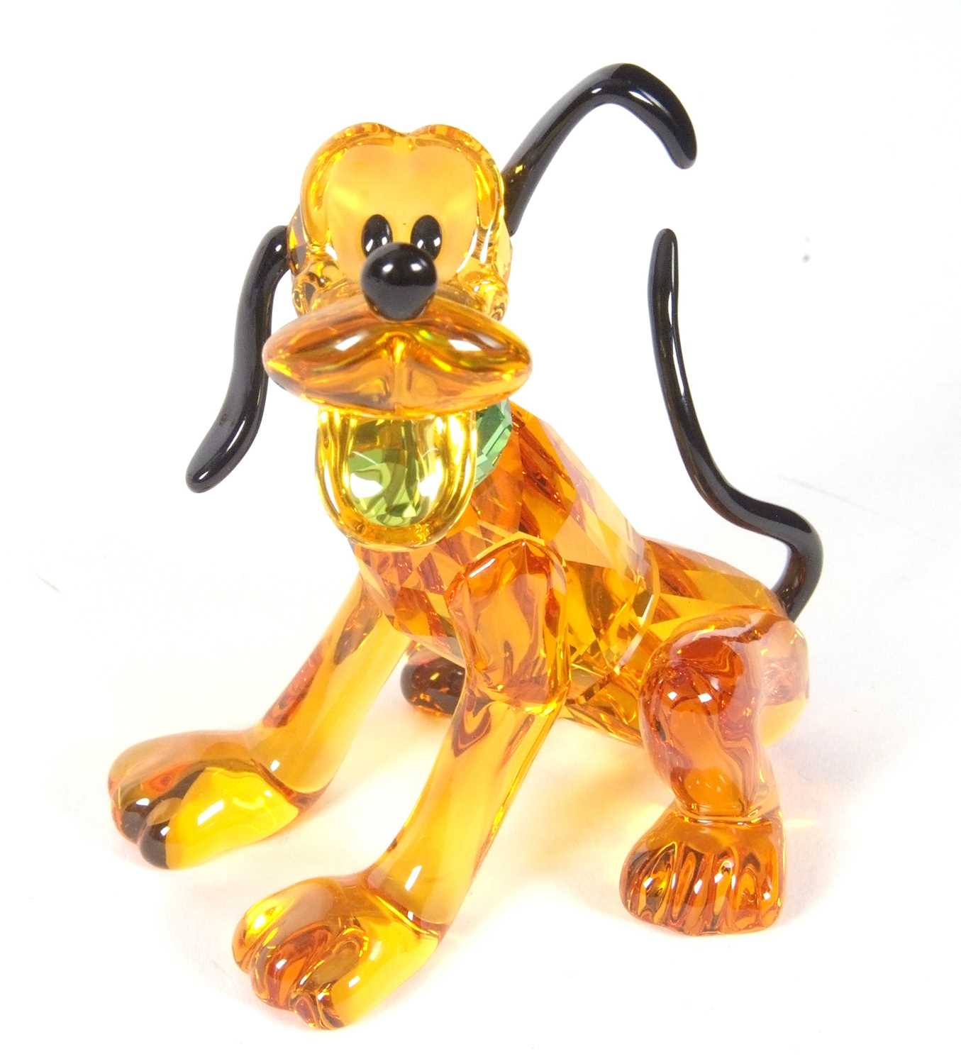 A Swarovski Disney figure of Pluto with yellow colour, black ears and tail, with original box, 9cm - Image 16 of 16
