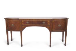 A good quality reproduction mahogany and cross banded sideboard in the Georgian style with brake