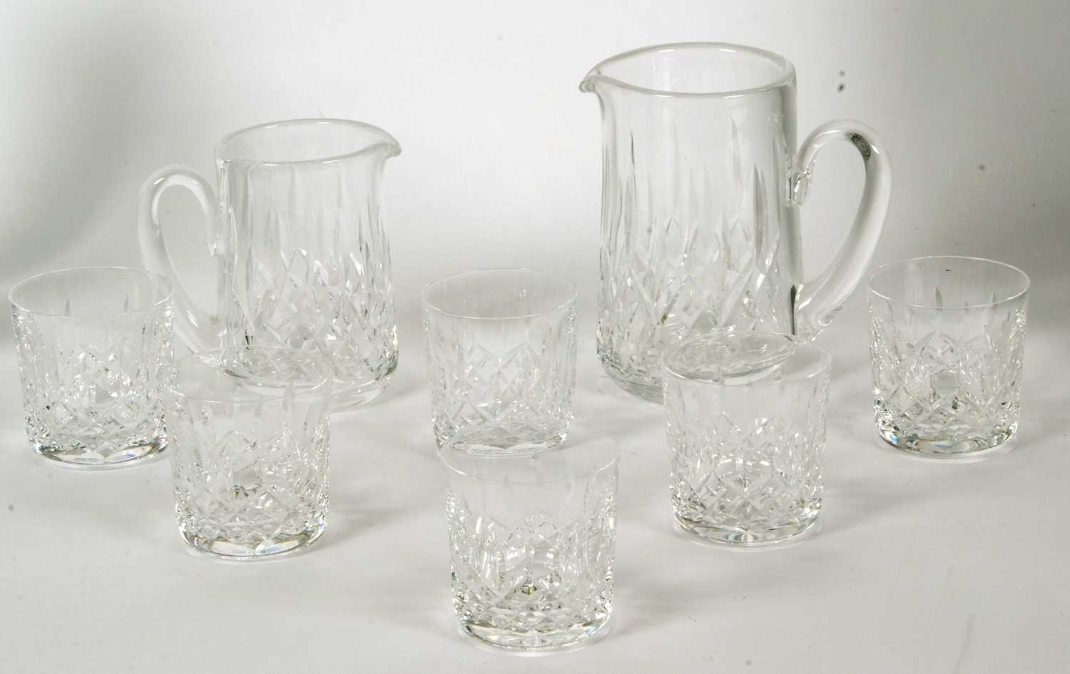 A collection of Waterford glass in the Lismore pattern comprising water jug and smaller jug and - Image 6 of 7