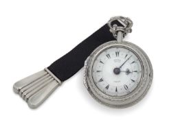 A silver pair cased Verge pocket watch, hallmarked inside the case and the pair case, both dating to
