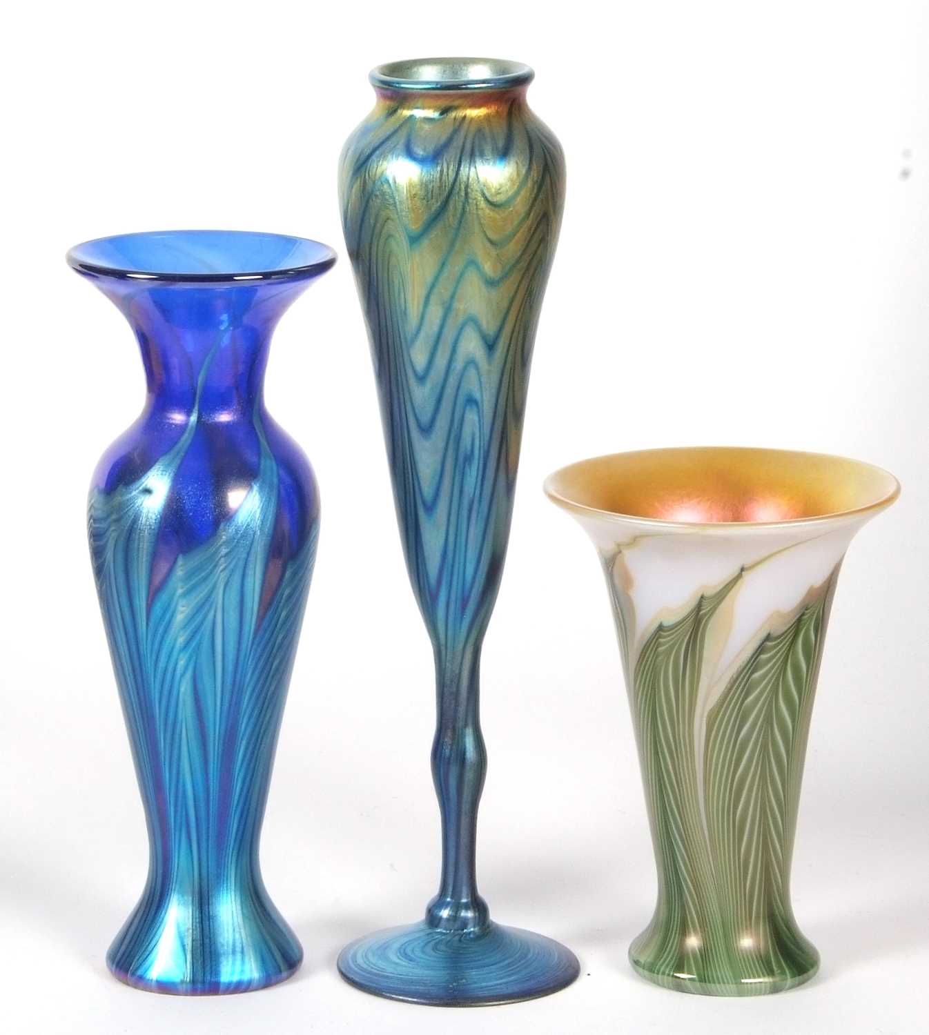 Three Lundberg art glass vases - Image 3 of 6