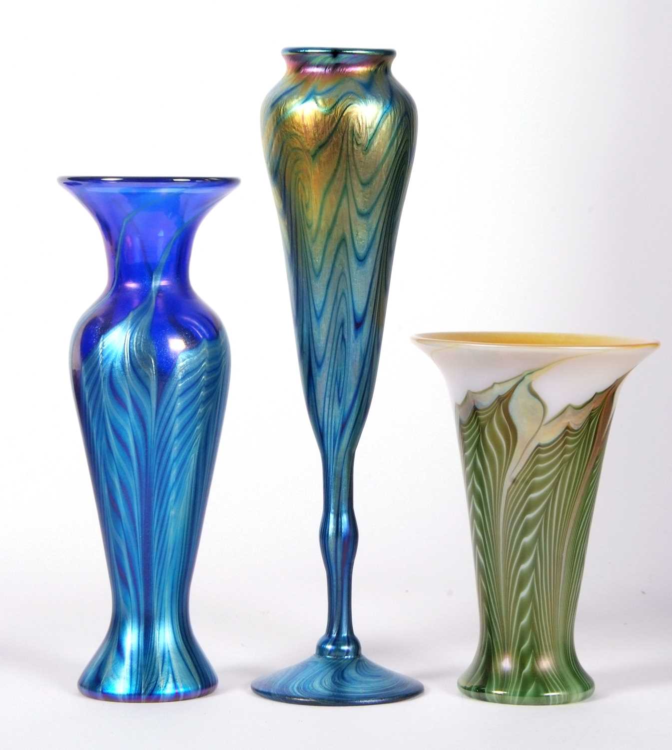 Three Lundberg art glass vases - Image 5 of 6