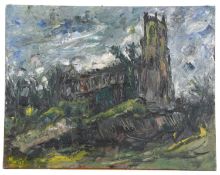 Leslie Marr (British,1922-2021), Blythburgh Church, Suffolk, 1993, signed lower left, 'Marr 93', oil