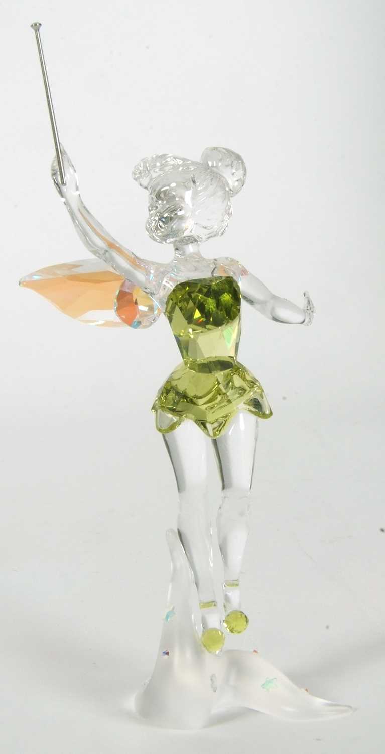 A Swarovski Disney figure of Tinkerbell in green dress with original box, 10cm high Good condition - - Image 10 of 12