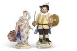 A late 18th Century Derby model of Juno together with a model of Falstaff