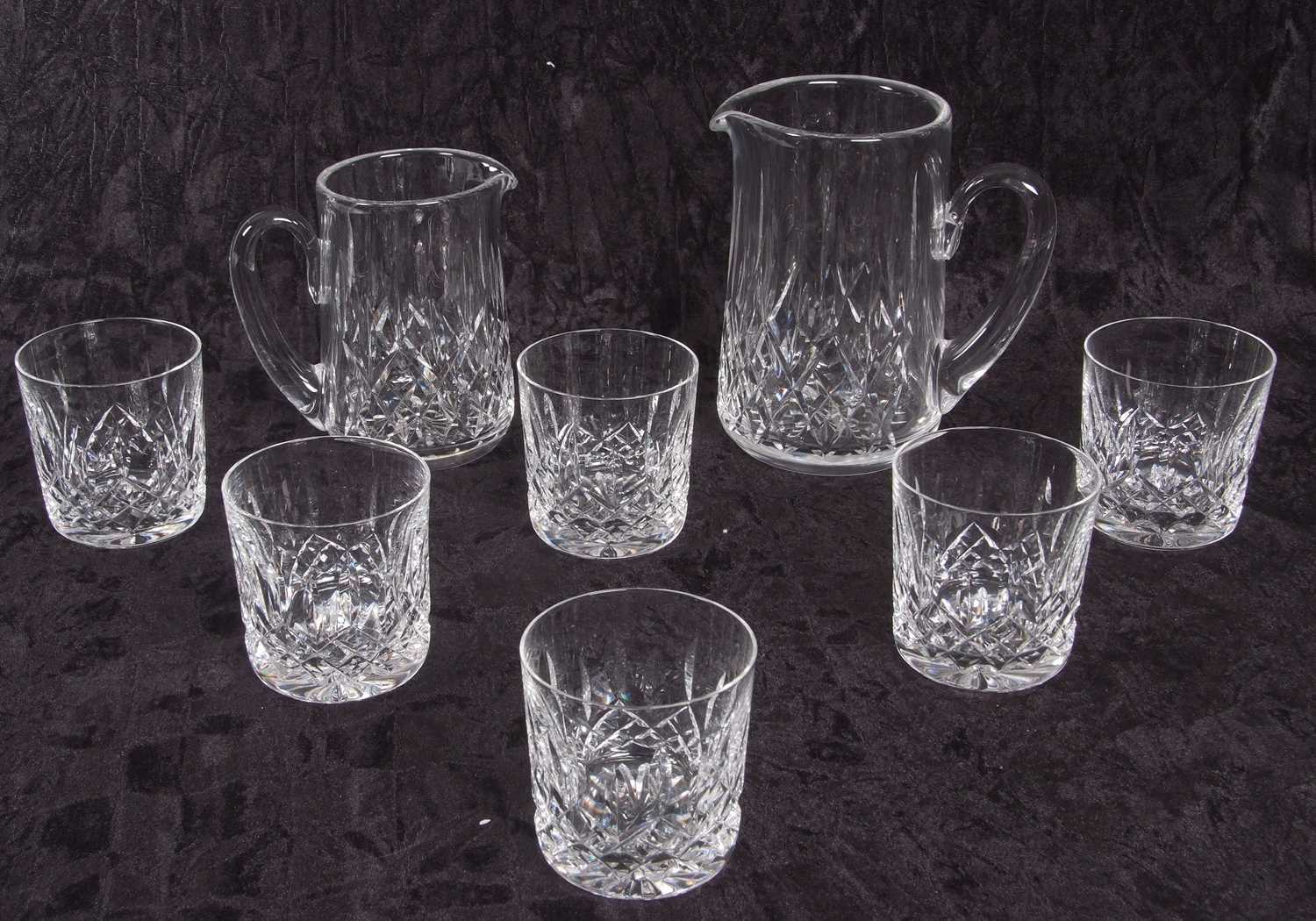 A collection of Waterford glass in the Lismore pattern comprising water jug and smaller jug and - Image 3 of 7
