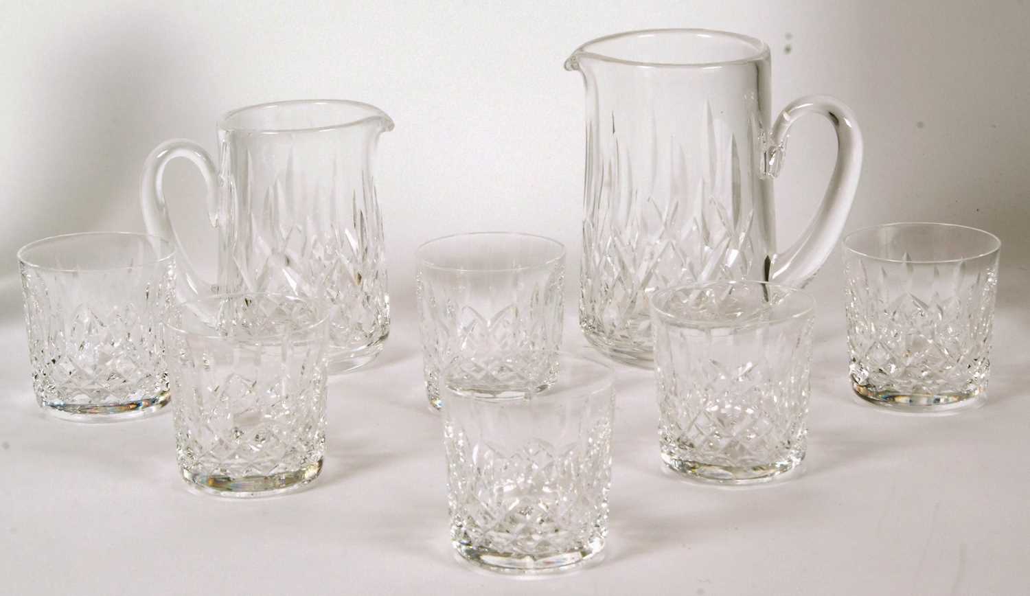 A collection of Waterford glass in the Lismore pattern comprising water jug and smaller jug and - Image 5 of 7