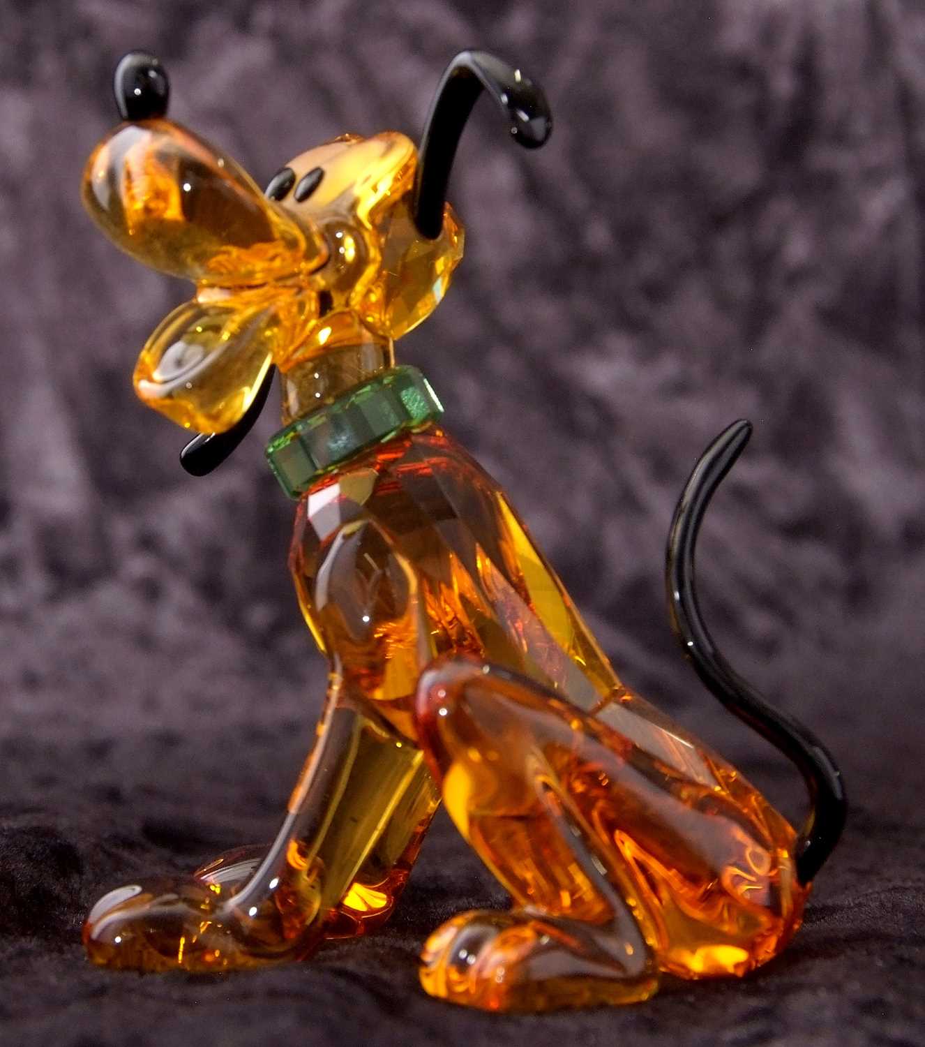 A Swarovski Disney figure of Pluto with yellow colour, black ears and tail, with original box, 9cm - Image 7 of 16