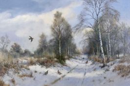 Colin W.Burns (British, b.1944) "Woodcock and Pheasants" Hickling, signed Colin W Burns lower