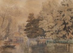 John Joseph Cotman (British,1814-1878), "River Soene", watercolour, signed, Norwich Castle Museum